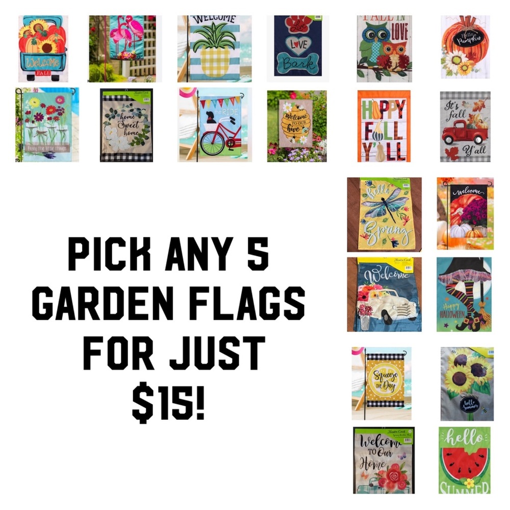 NWT Meadow Creek Garden Flags for all seasons!